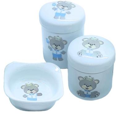 Imagem de Kit higiene bebê Príncipe Ursinho 3 peças - Tudo porcelana - Antilope 