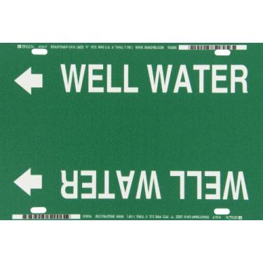 Imagem de Brady 4156-F Marcador de tubo Brady Strap-On, B-915, branco sobre folha de plástico impressa verde, legenda "Well Water"