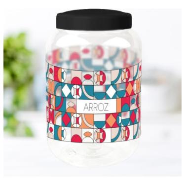 Imagem de Pote Porta Mantimentos Vitral Modelos Diversos Clássico Alimentos Plástico Tampa Rosca Preta (Arroz)