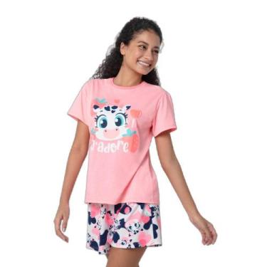 Imagem de Pijama Manga Curta Algodão Feminino Vaca Romântica - Puket, M