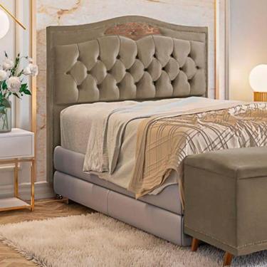 Imagem de Cabeceira Holanda 195cm King Size Estofada Veludo Star Confort, Marrom