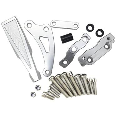 Imagem de HEPUP Suporte de direção CNC Motocross para CB650F Amortecedor de motocicleta Estabilizador de Direção Kit de Suporte de Montagem (Suporte Prata)