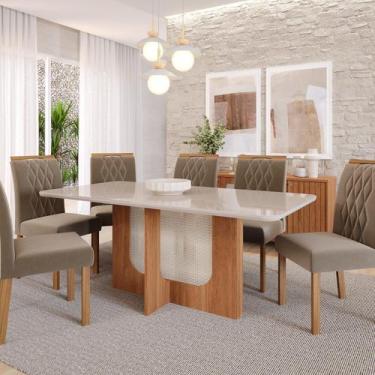 Imagem de Sala de Jantar Louise 1,80cm com 6 Cadeiras Juliana - Cimol