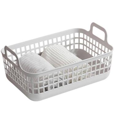 Imagem de Cesto Organizador Empilhável Cinza Com Tampa