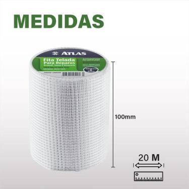 Imagem de Kit Fita Telada Para Reparar Drywall, Gesso, Alvenaria 50mm x 45m e 10