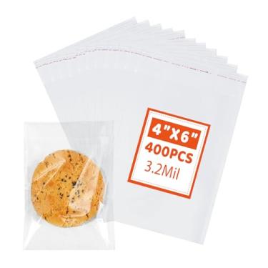 Imagem de RONSBILL 400 peças de sacos de celofane autovedantes transparentes de 2,8 mm, 10 x 15 cm, saco autoadesivo para violoncelo resselável para embalagem, biscoitos, lembrancinhas de festa, joias de doces