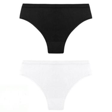 Imagem de Kit 2 calcinhas cós alto Trifil Ref.: 1971, Preto, Branco, P