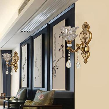 Imagem de SEEAIRSHOP Luminária De Parede Vintage Dourada Ottoson, Luminária De Parede De Cristal De Vidro Antigo, Abajur Com 1 Luz, Luminária De Latão Para Banheiro, Arandela Retrô, Iluminação De Parede Com