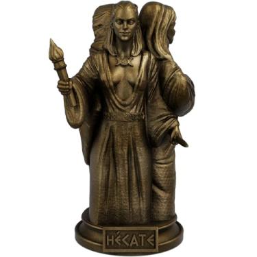 Imagem de Estátua Hecate Deusa Tríplice Grega Perseia da Bruxaria Divino Feminino (Cor Ouro Velho)