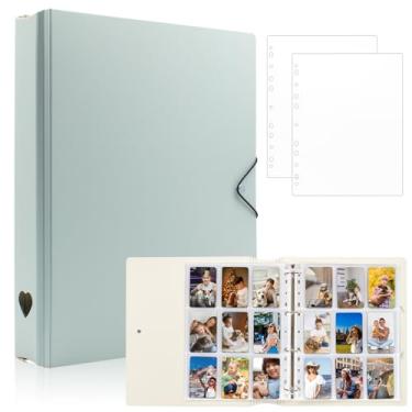 Imagem de Fichário A4 Kpop Photoocard com 25 páginas, cartão de 9 bolsos, 4 anéis de álbum de colecionador de cartões capa de plástico com fivela para organizar cartões colecionáveis (menta)