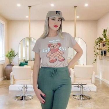 Imagem de T-shirt Feminina Manga Curta Gola Redonda Roupa Feminina - loja dinka,