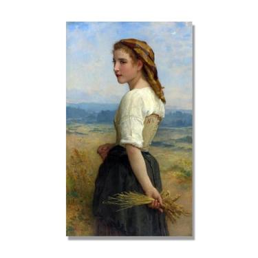 Imagem de NHLDZYH William Adolphe Bouguereau Impressões artísticas - Pintura de retrato - (meninas 10) - Pôster temático de mitologia grega - Pôster de decoração de parede vintage. Tela 30x51cm-11,8x20,1 pol