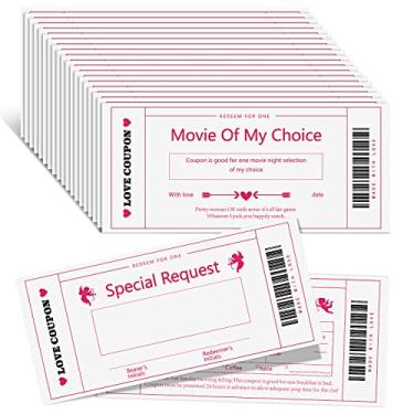 Imagem de 20 pçs cupões de amor românticos cupons divertidos para casais doces cupões cartão de aniversário de casal cupons de mel para marido, esposa, namorado, namorada, casais, dia dos namorados, aniversário, 8,2 x 7 polegadas