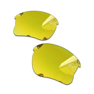 Imagem de Lentes de reposição espelhadas polarizadas premium Combime 8 para óculos de sol Oakley Flak Jacket - Espelho dourado 24K, Ouro 24 quilates, One Size