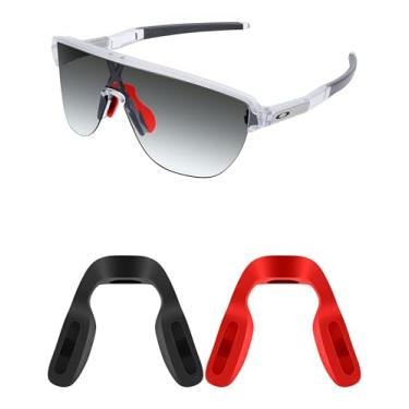 Imagem de Mryok 2 pares de almofadas de nariz de substituição para óculos de sol Oakley Corridor OO9248A – Vermelho e preto com ajuste asiático