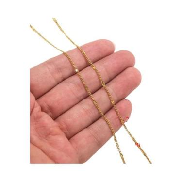 Imagem de Corrente Frisada De Aço Inoxidável De 2 Metros Para Colar DIY Pulseira