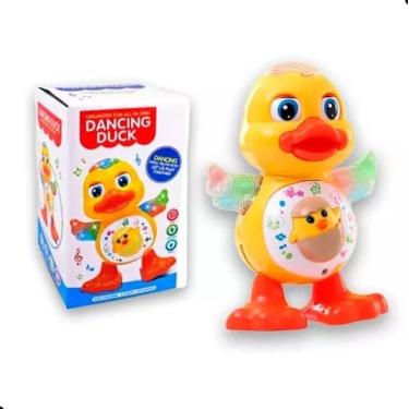 Imagem de Pato Musical Dançante com Luzes Brinquedo Infantil Interativo Laranja Crianças Bebe Nenem Desenvolvimento Tummy Time