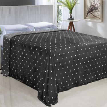 Imagem de Cobertor Toque de Seda Poa 2,20 X 2,40 - Nc Home, Chumbo/Branco