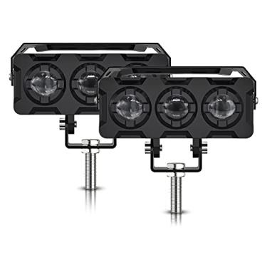 Imagem de Chusui Faróis de neblina de condução de motocicleta LED 180 W branco e âmbar LED Pods Luzes de projetor Substituição de holofotes para caminhão trator de motocicleta ATV UTV Sbarco (Pacote com 2)
