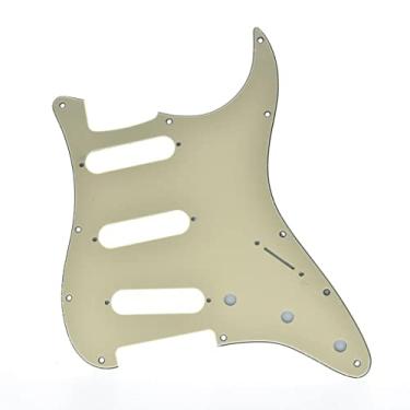 Imagem de KAISH 11 Furos ST/Strat Estilo Pickguard SSS Pick Guard para Stratocaster EUA/México Strat Branco envelhecido 3 camadas