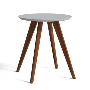 Imagem de Mesa Lateral Classic Redonda Branca Acetinado - Imcal