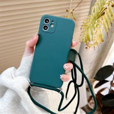 Imagem de Capa de silicone macia com alça para Samsung S23 Ultra S24 Plus FE A05S A15 A04 A14 A24 A34 A54 Capa transversal com colar, 5 unidades, para Samsung A15