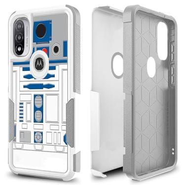 Imagem de Candykisscase Para Moto E20/Moto E30/Moto E40, R2D2 Astromech Droid Robot Padrão Absorção de Choque PC Rígido e Interior Silicone Híbrido Camada Dupla Armadura Defender Capa para Motorola Moto