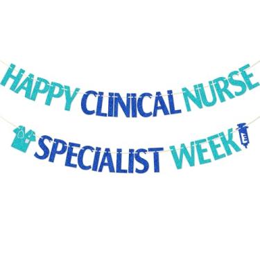 Imagem de Clinical Nurse Specialist Week Banner, CNS Week Decorations, Clinical Nurse Specialist Sign Decor, Blue Glitter