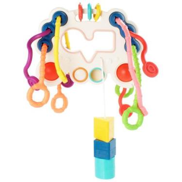 Imagem de Brinquedo Sensorial Bebê Puxador Cordão Chocalho Pimpolho - Forma de S