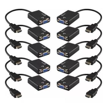 Imagem de Conversor Hdmi x Vga com Audio P2 Kit 10 peças - PNT