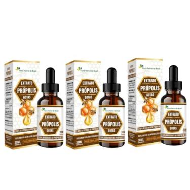 Imagem de Kit 3x Extrato de Própolis (40% EXT) Marrom 30ML Flora Nativa do Brasil