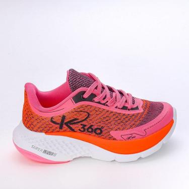 Imagem de Tênis Infantil Feminino Esportivo Super Leve  Pink Laranja