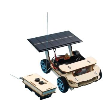 Imagem de MERIGLARE Carros modelo solares de madeira, kits científicos para crianças, kits de brinquedos movidos a energia solar de montagem eletrônica