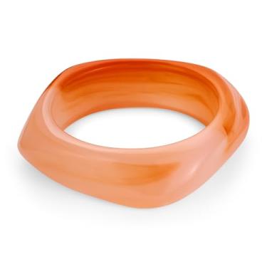 Imagem de WOWORAMA Pulseira feminina de resina acrílica grossa rosa moderna geométrica Squre Bracelete de resina fofa de acetato rosa placa mosqueada joia de acrílico