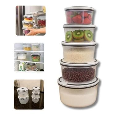 Imagem de Conjunto 5 Potes Herméticos de Plástico Com Tampa - Top Rio
