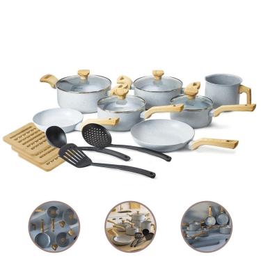 Imagem de Jogo Panelas 13 Pç 2Mm Cerâmico Antiaderente Indução-Grafite