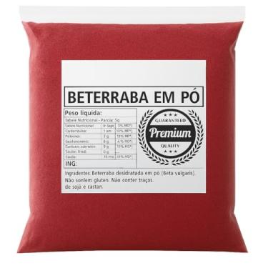 Imagem de Beterraba em Pó Premium, 100% Pura, Desidratada, Rica em Vitaminas e Minerais, Sem Glúten, 1kg (1KG)