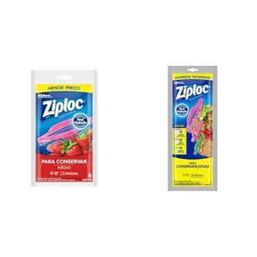 Imagem de Ziploc Saco Hermético para Conservar Alimentos, Organizador, Médio, 8 Unidades com Saco Hermético 3 Tamanhos 9 unidades