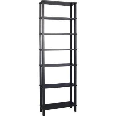 Imagem de Estante Livros Preta 7 Prateleiras Pretas Evolukit