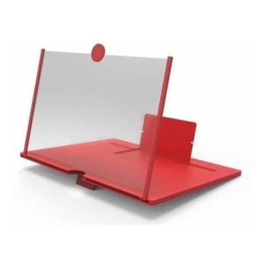 Imagem de Lente Ampliar Tela De Celular Aumento 3d Suporte Zoom Portatil  VERMEL