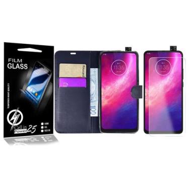 Imagem de Capa Capinha Carteira + Película Vidro Moto One Hyper XT2027-1 - Cell 