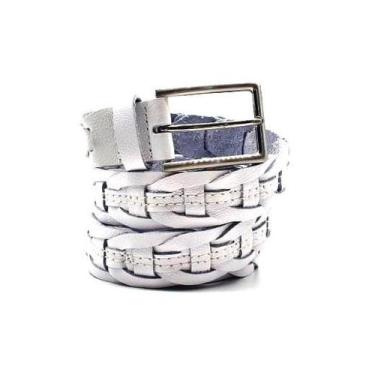 Imagem de Cinto masculino trançado branco OXDDI K00751 - OXXDI, P, Branco