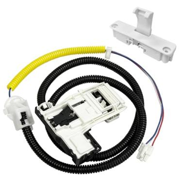 Imagem de W11307244 W10682535 Conjunto de trava de tampa de arruela (3 fios) Substituição para Whirlpool Maytag Amana Kenmore Trava de porta de máquina de lavar roupa W10838613 W10838613VP W11253733, com