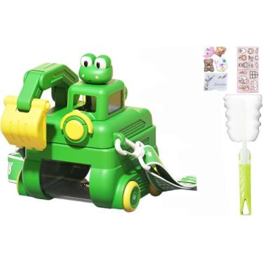 Imagem de viva story Garrafa de viagem submarina com canudo para cães, copo para beber gelo, leite, café, desenho animado, escavadeira, copo de plástico para piquenique, festa, presente de aniversário (garrafa