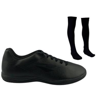 Imagem de Chuteira Tênis Futsal Dray 203 Preto com Meião Adulto Solado Preto-Unissex