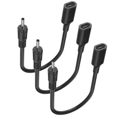 Imagem de JLY (Conjunto de 3 30 cm) Cabo adaptador de alimentação PD USB-C macho para CC 3,5 x 1,35 mm, cabo de carregamento de alta velocidade para iluminação LED, alto-falantes portáteis, mini monitores
