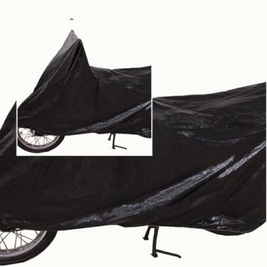 Imagem de Capa de Cobrir Moto Impermeável Protetora Universal para Motocicleta, Preta, PVC Proteção UV Capa de Chuva e Sol Fácil Colocação