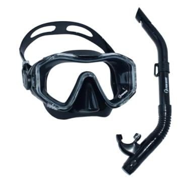 Imagem de Fun Dive Kit Máscara de Mergulho Sunset com Snorkel SK-09, Silicone e Vidro Temperado, para Mergulho Livre, Apneia, Pesca Sub (Preto)