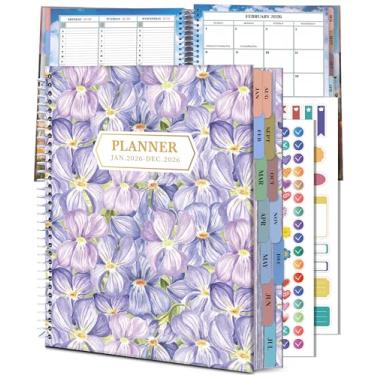 Imagem de CAGIE Agenda 2026 mensal (26 de janeiro a 26 de dezembro), agenda acadêmica de 12 meses 21,6 x 28 cm, agenda diária grande com horário horário, guia mensal, encadernação em espiral, marcador de página