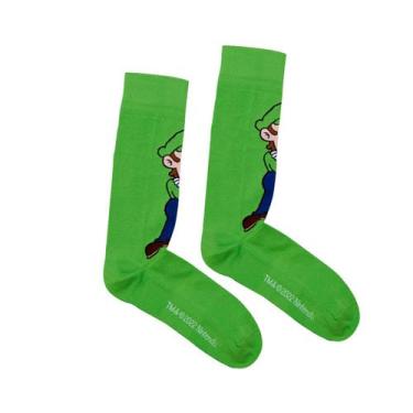 Imagem de Meia Lupo Urban Nintendo Luigi Super Mario Bros 16906-006, Verde, G (3